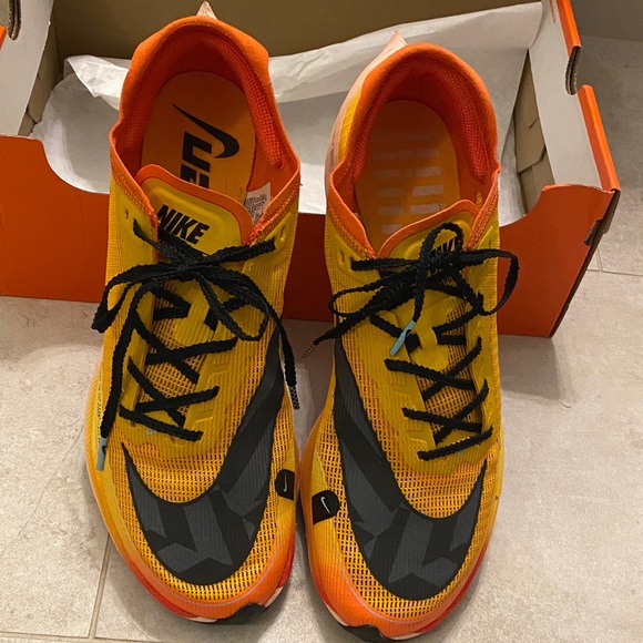 Nike ZoomX Vaporfly Next 2 Shoes - Orange and Black (worn once)